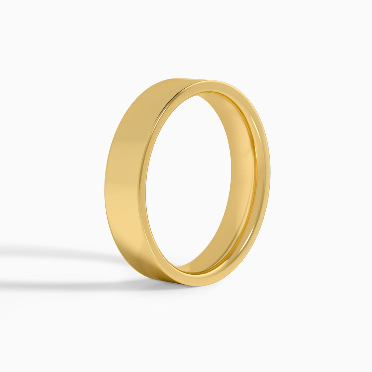 Traditional Flat Wedding Band in 14K Yellow Gold