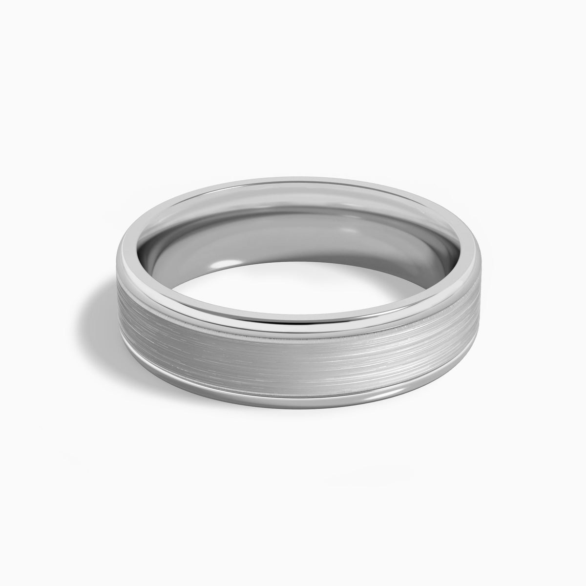 Brushed Flat Wedding Band in Platinum
