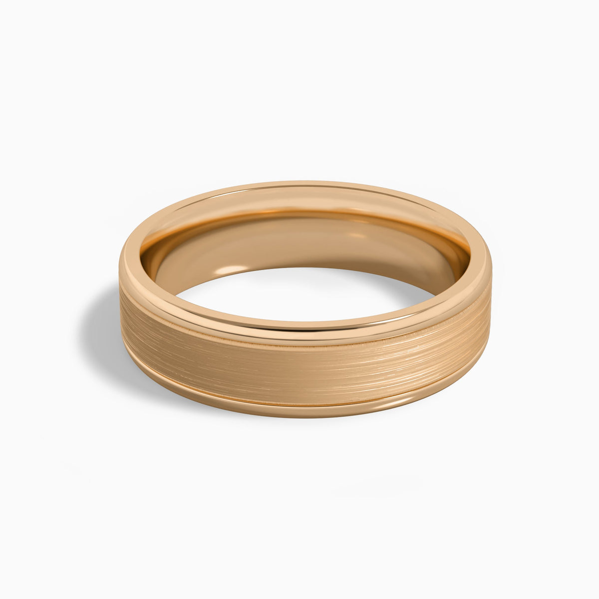 Brushed Flat Wedding Band in 14K Rose Gold
