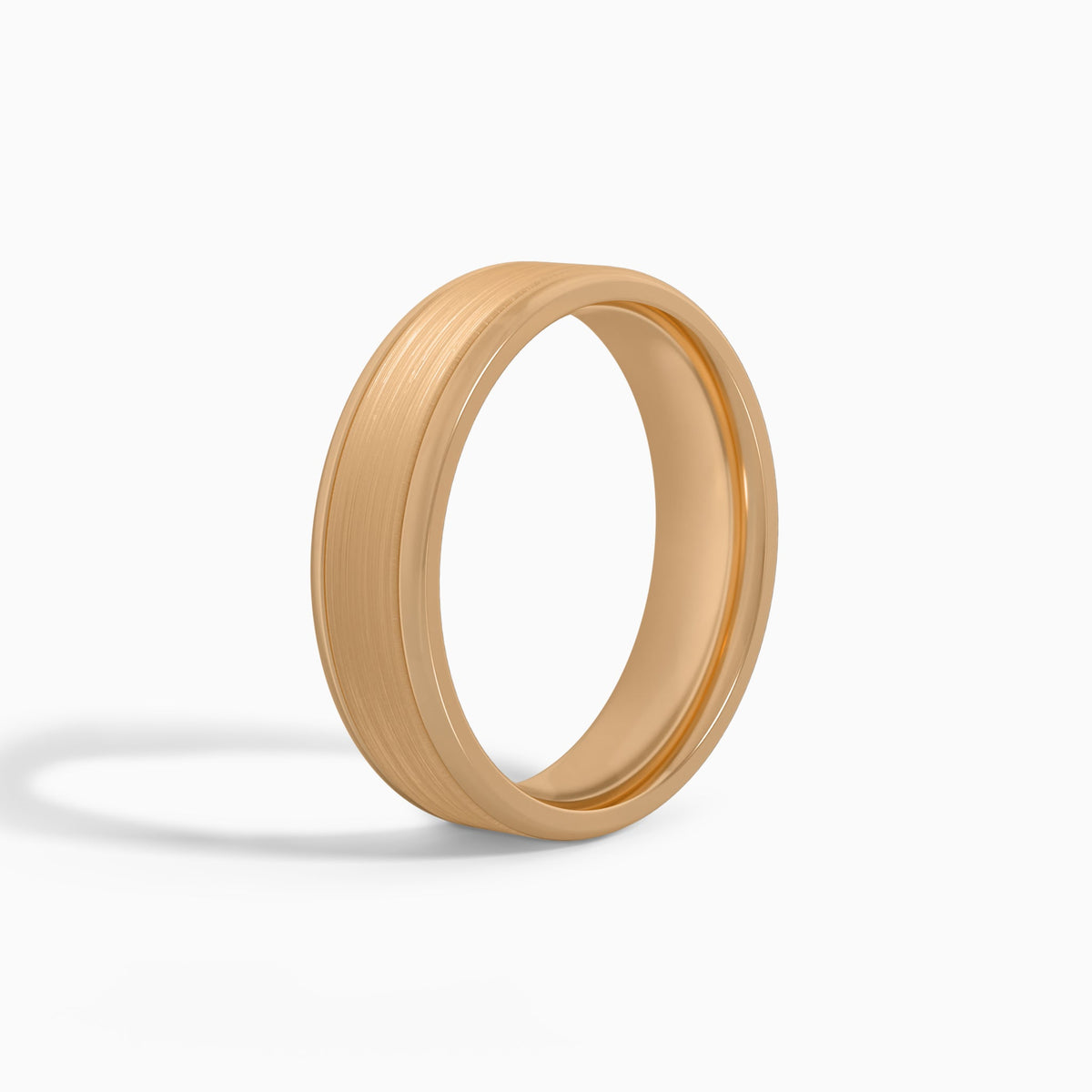 Brushed Flat Wedding Band in 14K Rose Gold