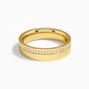 Half Channel Set Flat Edge Diamond Wedding Band