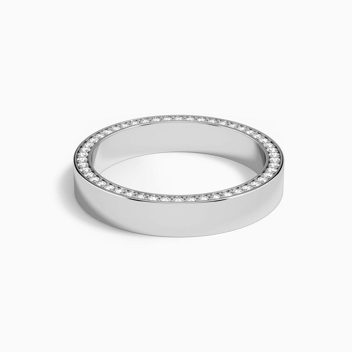 Eternity Side Set Diamond Wedding Band in 18K White Gold