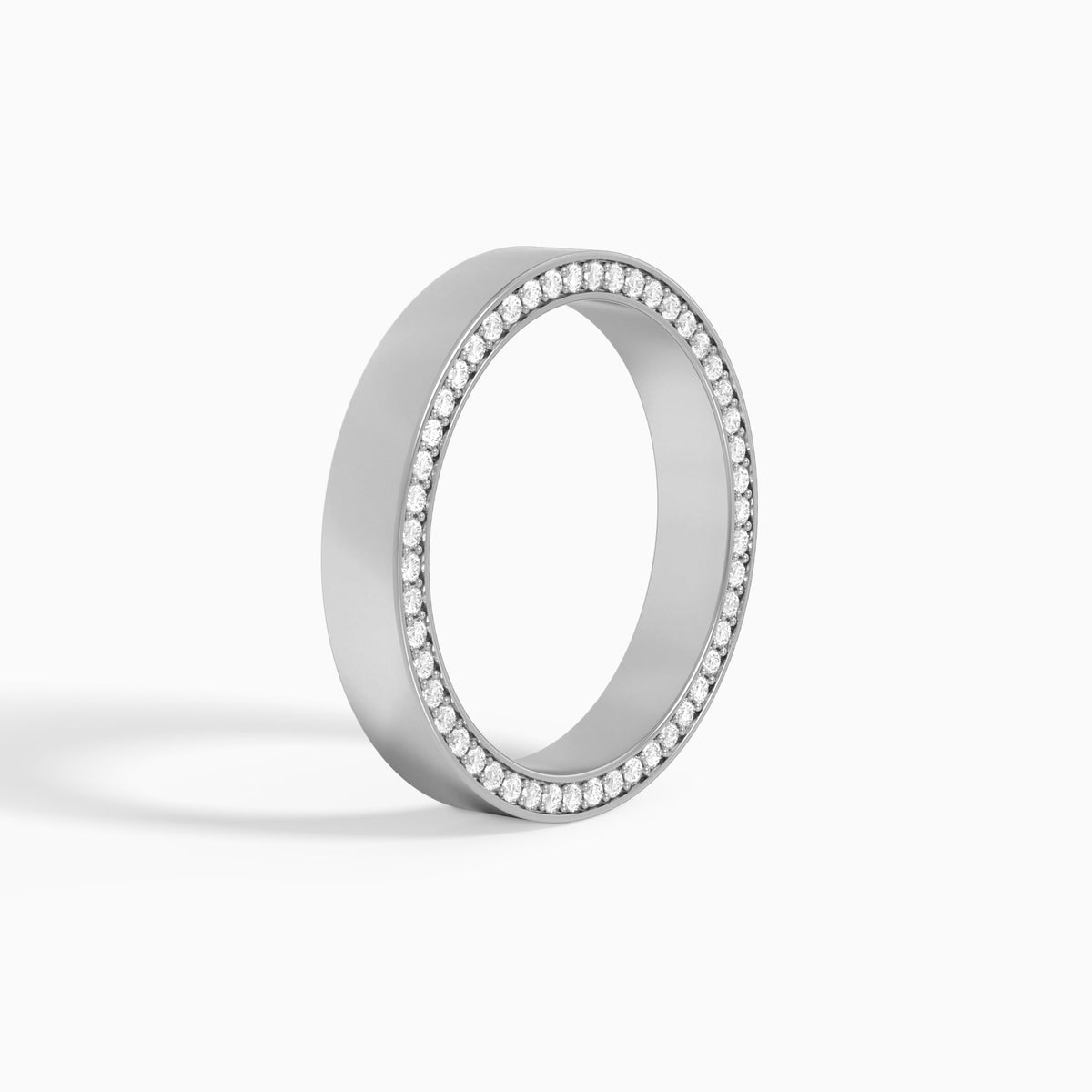 Eternity Side Set Diamond Wedding Band in 14K White Gold