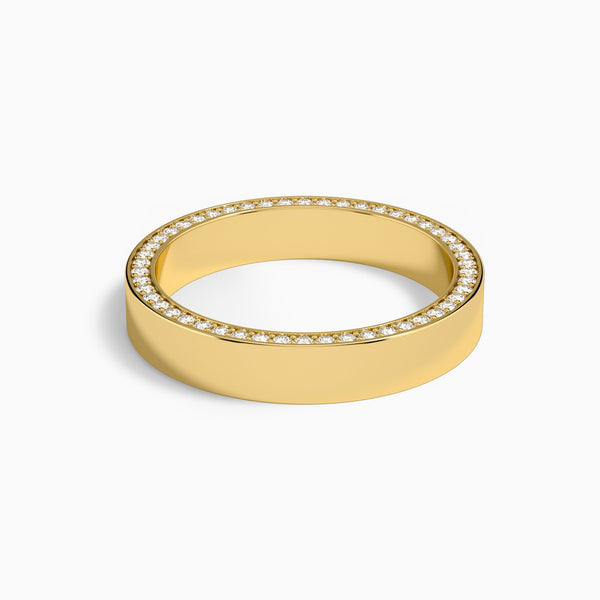 Eternity Side Set Diamond Wedding Band in 18K Yellow Gold