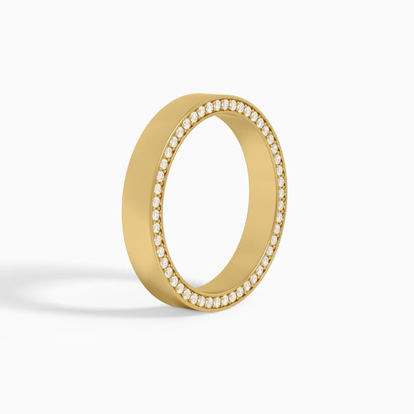 Eternity Side Set Diamond Wedding Band in 18K Yellow Gold