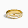 Beveled Set Pavé Diamond Wedding Band