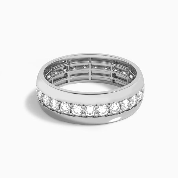 Men's Channel Set Eternity Diamond Wedding Band in 18K White Gold