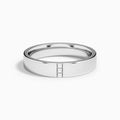 Round Cut Three Stone Minimalist Wedding Band