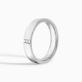 Round Cut Three Stone Minimalist Wedding Band