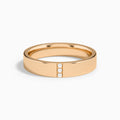 Round Cut Three Stone Minimalist Wedding Band