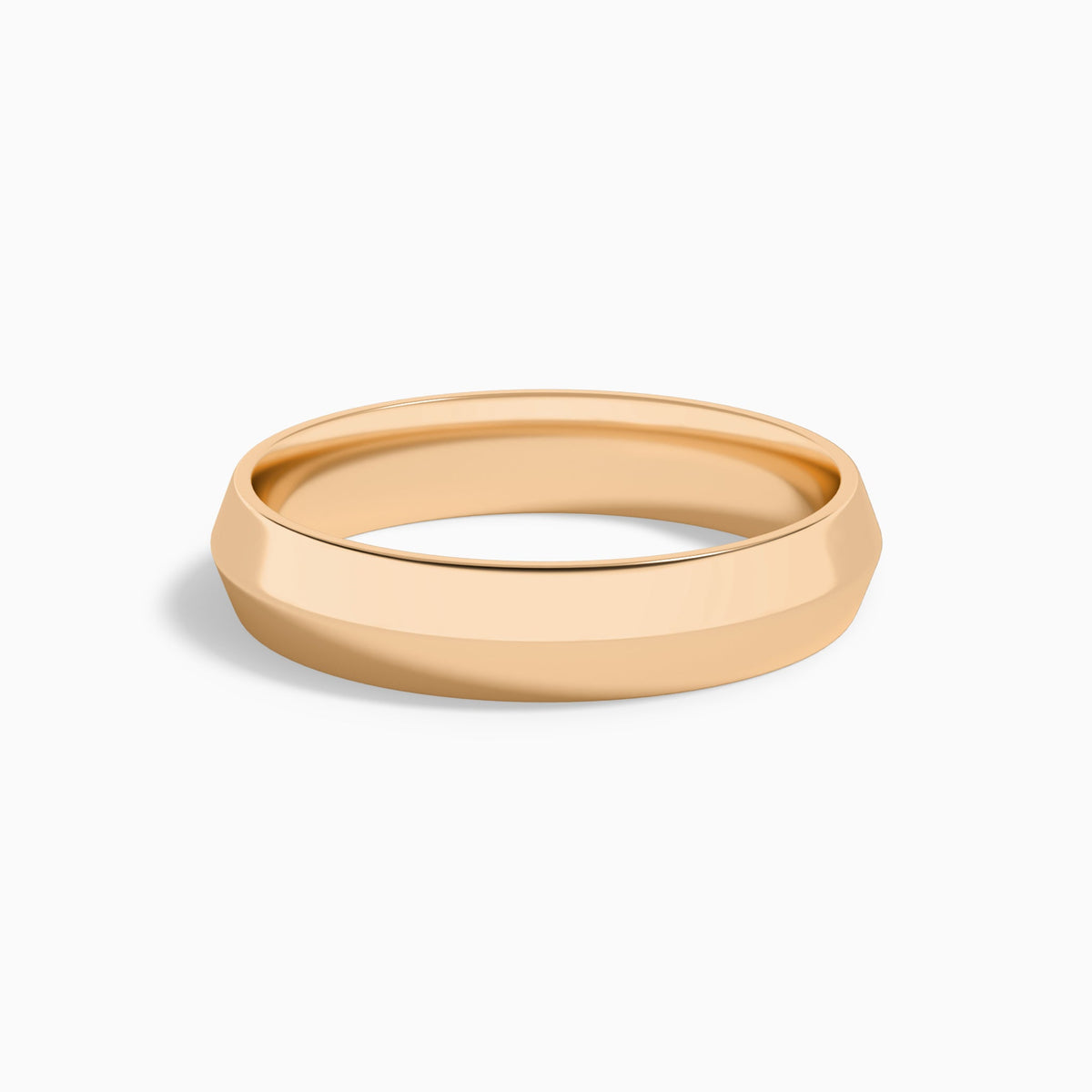 Comfort Fit Knife Edge Wedding Band in 14K Rose Gold