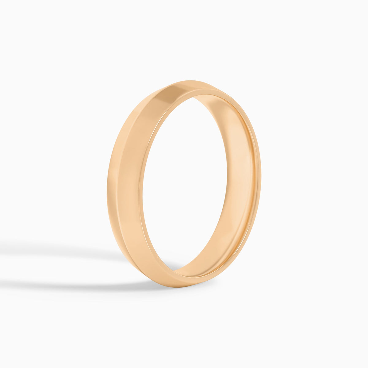 Comfort Fit Knife Edge Wedding Band in 14K Rose Gold