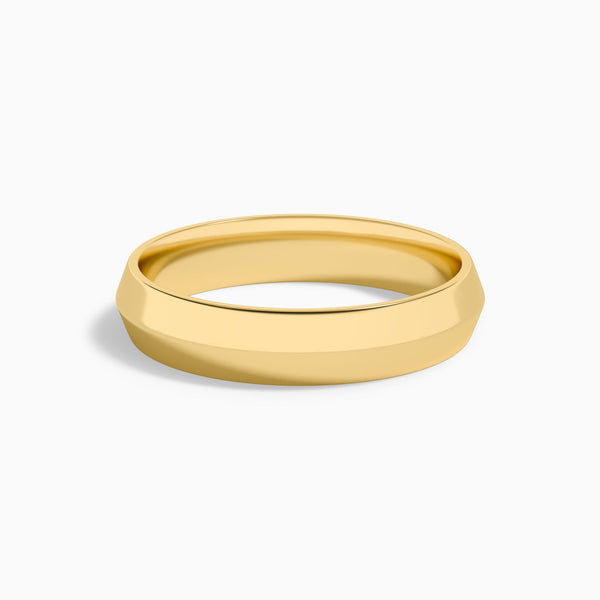 Comfort Fit Knife Edge Wedding Band in 14K Yellow Gold