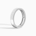 Two Row Channel Set Princess Cut Diamond Wedding Band
