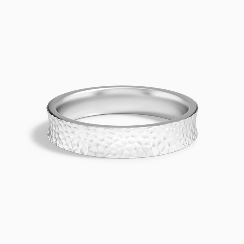 Hammered Concave Comfort Fit Wedding Band