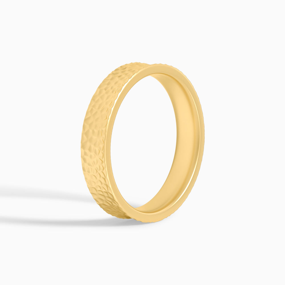 Hammered Concave Comfort Fit Wedding Band