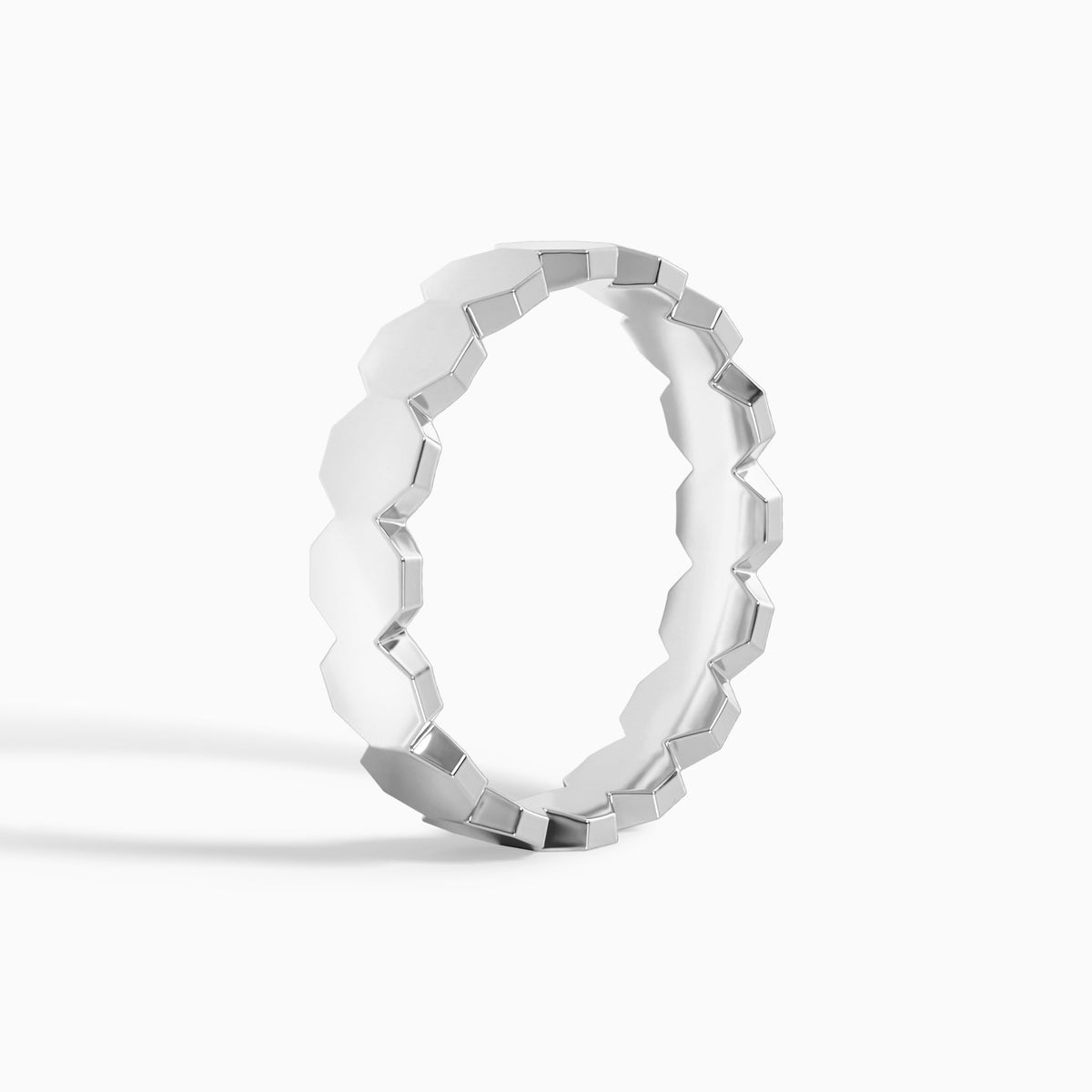 All Around Octagon Wedding Band in Platinum