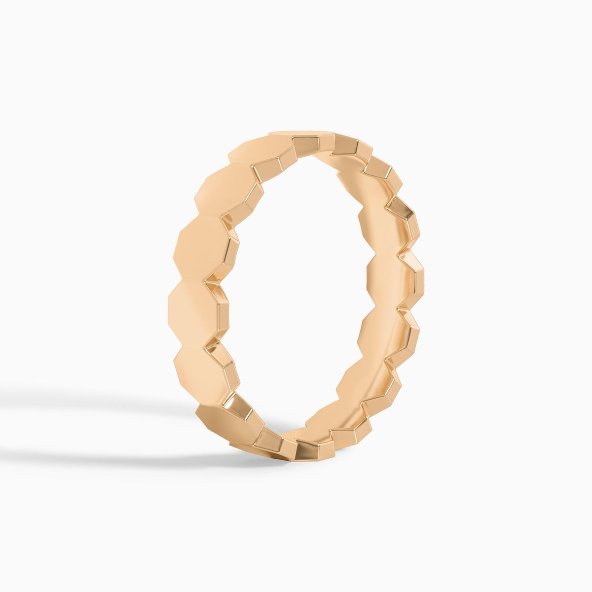 All Around Octagon Wedding Band in 14K Rose Gold
