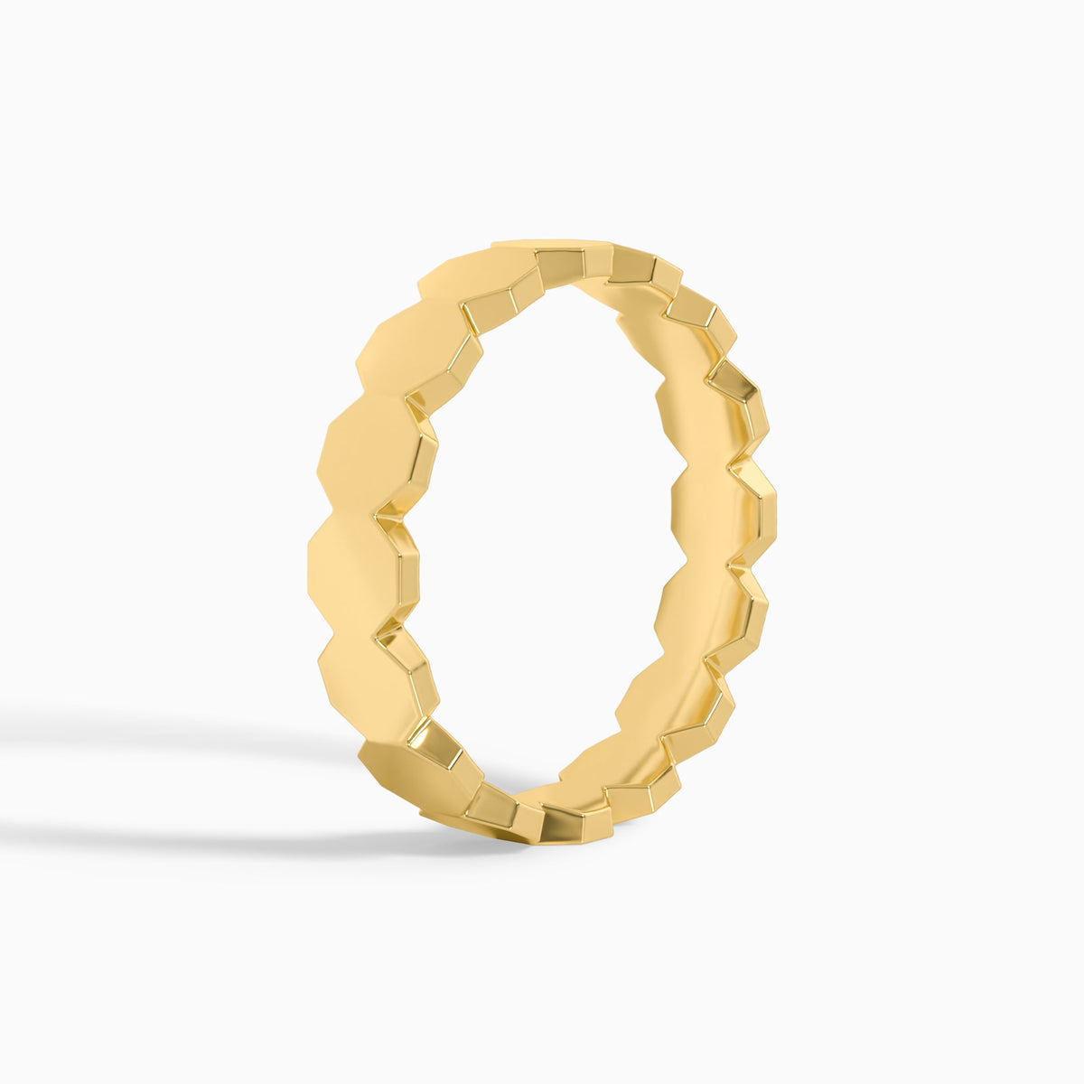All Around Octagon Wedding Band in 14K Yellow Gold