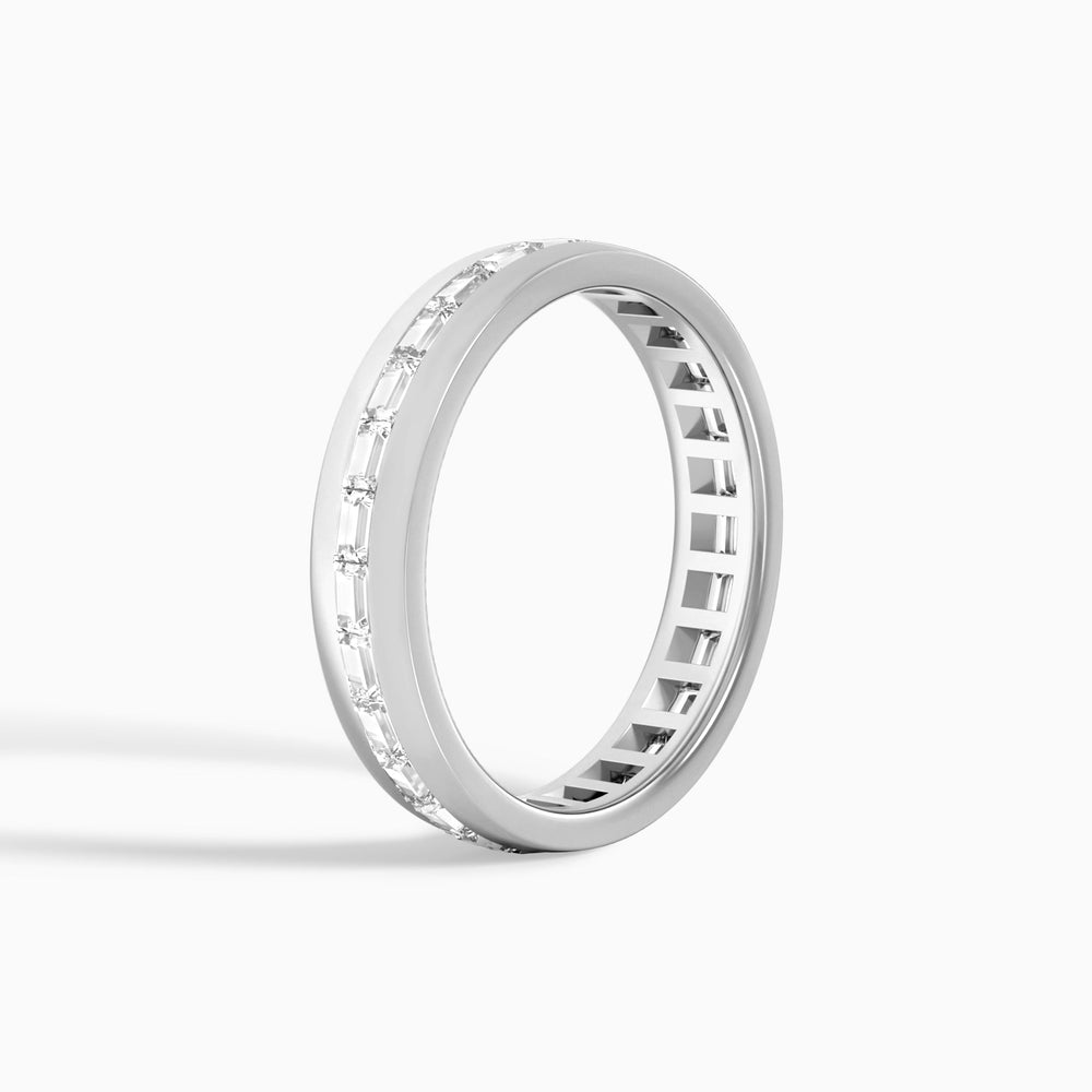 East West Channel Set Baguette Wedding Band