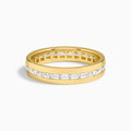 East West Channel Set Baguette Wedding Band