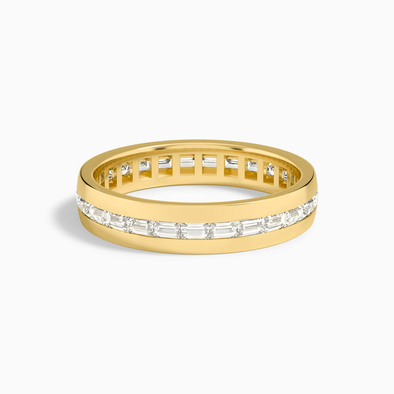 East West Channel Set Baguette Wedding Band