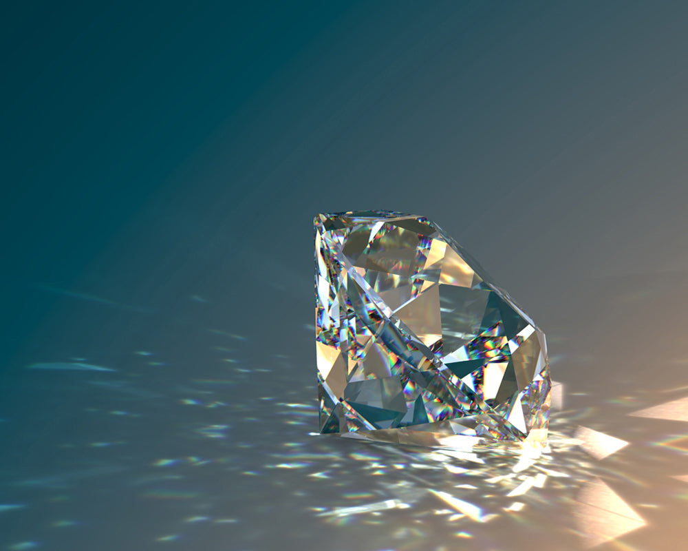 Large lab diamond with a blue background