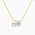 Toi Et Moi Pear and Emerald Lab Grown Diamond Necklace