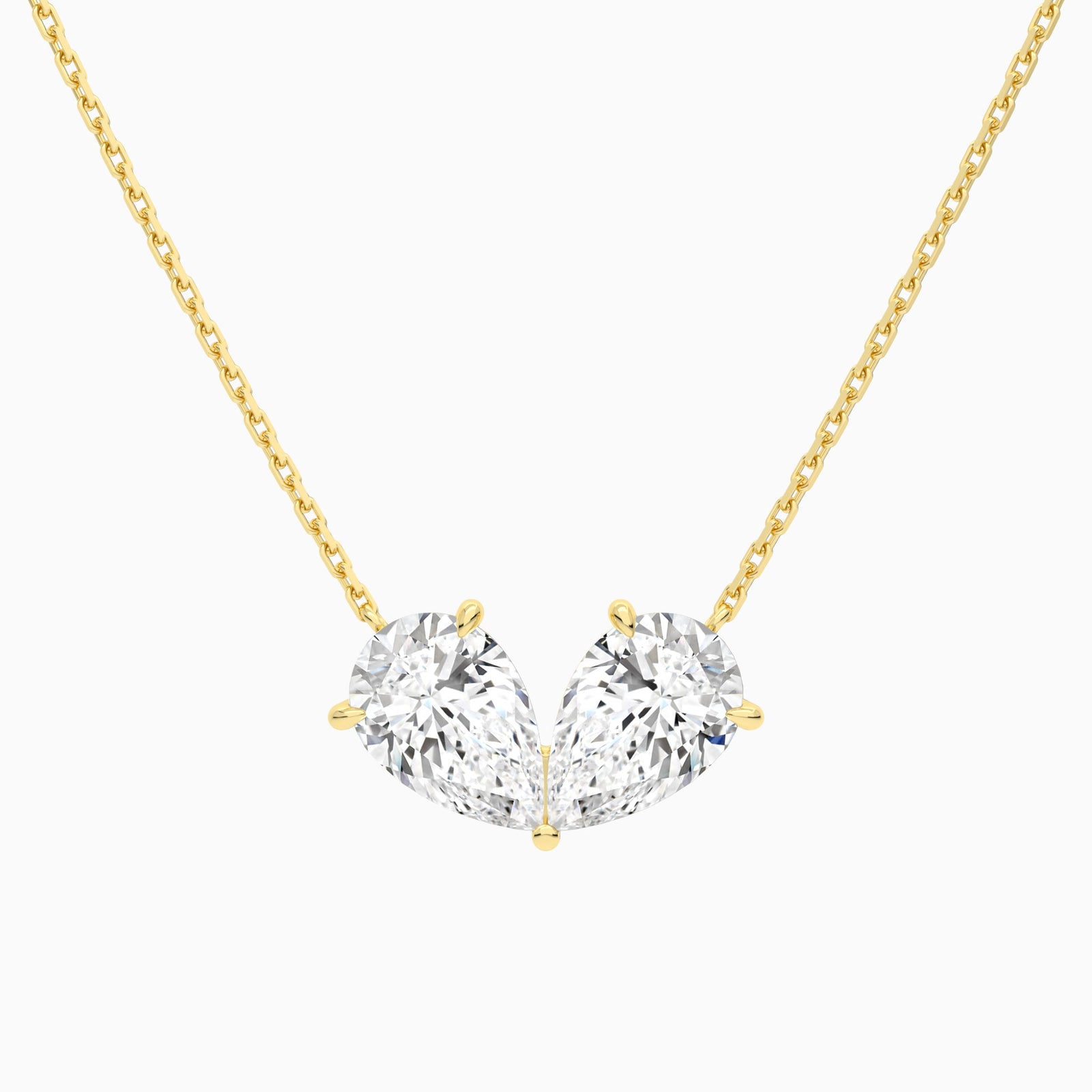 Toi Et Moi Double Inverted Pear Lab Grown Diamond Necklace