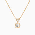 Duo Drop Heart and Round Lab Grown Diamond Necklace