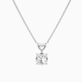 Duo Drop Heart and Round Lab Grown Diamond Necklace