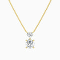 Duo Drop Heart and Round Lab Grown Diamond Necklace