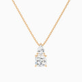 Toi Et Moi Pear and Cushion Lab Grown Diamond Necklace