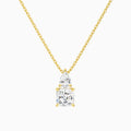 Toi Et Moi Pear and Cushion Lab Grown Diamond Necklace