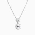 Duo Drop Round and Oval Lab Grown Diamond Necklace