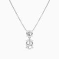 Duo Drop Round and Oval Lab Grown Diamond Necklace