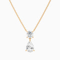 Duo Drop Round and Pear Lab Grown Diamond Necklace