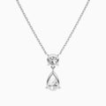 Duo Drop Round and Pear Lab Grown Diamond Necklace