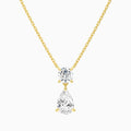 Duo Drop Round and Pear Lab Grown Diamond Necklace