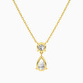 Duo Drop Round and Pear Lab Grown Diamond Necklace