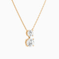 Duo Drop Round Lab Grown Diamond Necklace