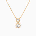 Duo Drop Round Lab Grown Diamond Necklace