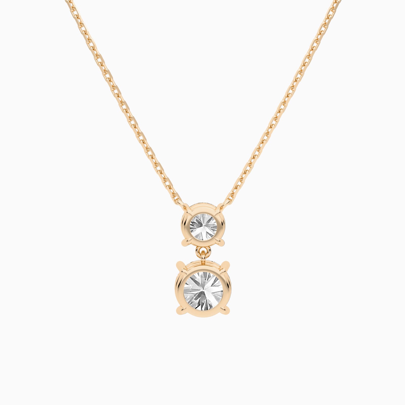 Duo Drop Round Lab Grown Diamond Necklace