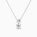 Duo Drop Round Lab Grown Diamond Necklace