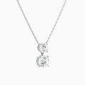 Duo Drop Round Lab Grown Diamond Necklace