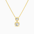 Duo Drop Round Lab Grown Diamond Necklace