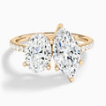 Toi Et Moi Oval and Marquise Accented Diamond Engagement Ring In 14K Rose Gold - Lucenjuri