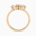 Toi Et Moi Oval and Marquise Accented Diamond Engagement Ring In 14K Rose Gold, Top View