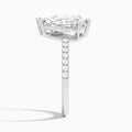 Toi Et Moi Pear and Marquise Accented Diamond Engagement Ring In 18K White Gold, Side View