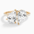 Toi Et Moi Pear and Pear Accented Diamond Engagement Ring In 14K Rose Gold - Lucenjuri